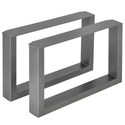 Set de 2 pieds de meuble Makers rectangulaires pour table basse gris acier 64 x 40 cm en.casa