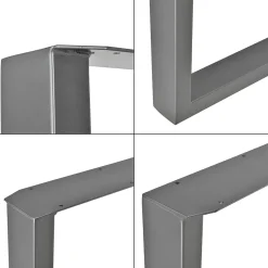 Set de 2 pieds de meuble Makers rectangulaires pour table basse gris acier 64 x 40 cm en.casa