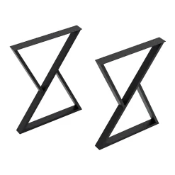 Set de 2 pieds de table Karvia acier 72 x 55 x 7 cm noir en.casa