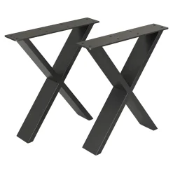 Set de 2 pieds de table Maribo forme X en acier 72 x 55 x 6 cm en.casa