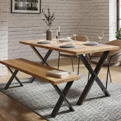 Set de 2 pieds de table Maribo forme X en acier 42 x 40 x 6 cm en.casa