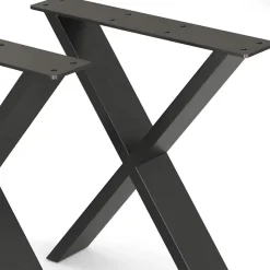 Set de 2 pieds de table Maribo forme X en acier 42 x 40 x 6 cm en.casa