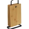 Set de 6 planches à découper en bambou avec socle en métal