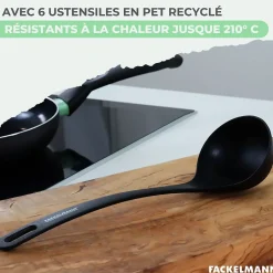 Set de 1 poêle 30 cm, 3 casseroles antiadhésives céramique 16, 18 et 20 cm et 6 ustensiles Fackelmann Brandao