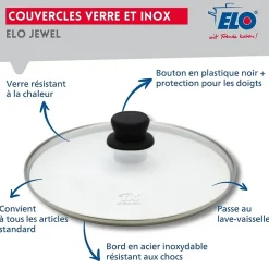 Set de 2 Poêles 20 et 24 cm céramique sans PFAS et 2 couvercles Elo Prima Cucina