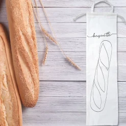 Set de 3 ustensiles pour le pain avec Huche à pain en bois pain et 2 Sacs de conservation en coton Fackelmann Boissellerie