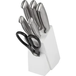 Set de couteaux avec support 7 pièces blanc Classbach C-MBS4018-Blanc