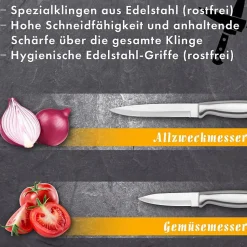 Set de couteaux avec support 7 pièces blanc Classbach C-MBS4018-Blanc