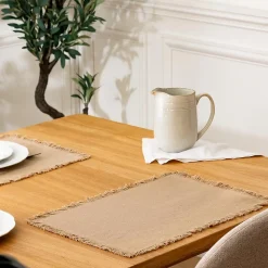 Set de table à franges (45x30 cm - Beige)