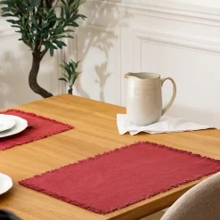 Set de table avec franges en coton MAHA