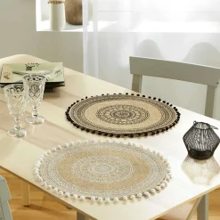 Set de table en jute avec pompons Azusa