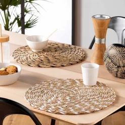 Set de table en paille de jonc (Noir)