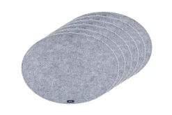 Set de table ovale - 6 pièces - Feutre recyclé gris