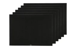 Set de table rectangulaire - 6 pièces - Feutre recyclé noir