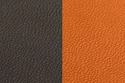 Set de table rectangulaire réversible - 6 pièces - Cuir recyclé orange et chocolat