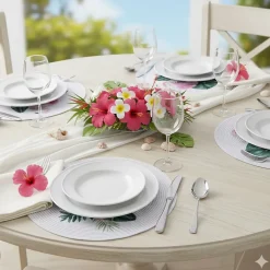 Set de table rond ambiance Flamingo