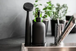 Set distributeur de savon, brosse, noir, Piedo