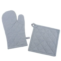 Set gant + manique unis 100% coton