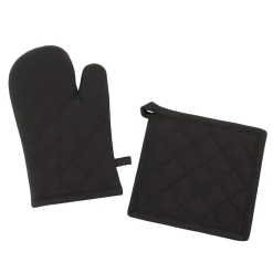 Set gant + manique unis 100% coton