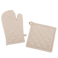 Set gant + manique unis 100% coton