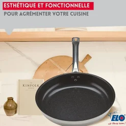 Set Poêle 32 cm céramique sans PFAS et couvercle Profi Therm Platinum Elo