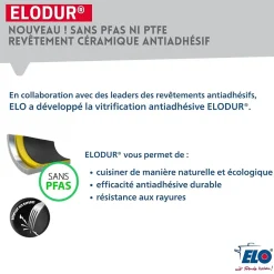 Set Poêle 32 cm céramique sans PFAS et couvercle Profi Therm Platinum Elo