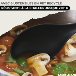 Set poêle 28 cm en inox et 6 ustensiles Fackelmann Geneva