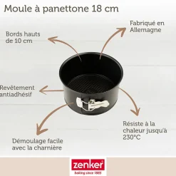 Set pâtisserie avec moule à panettone 18 cm, 2 bols à mixer, verre mesureur et spatule Zenker