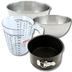 Set pâtisserie avec moule à panettone 18 cm, 2 bols à mixer, verre mesureur et spatule Zenker