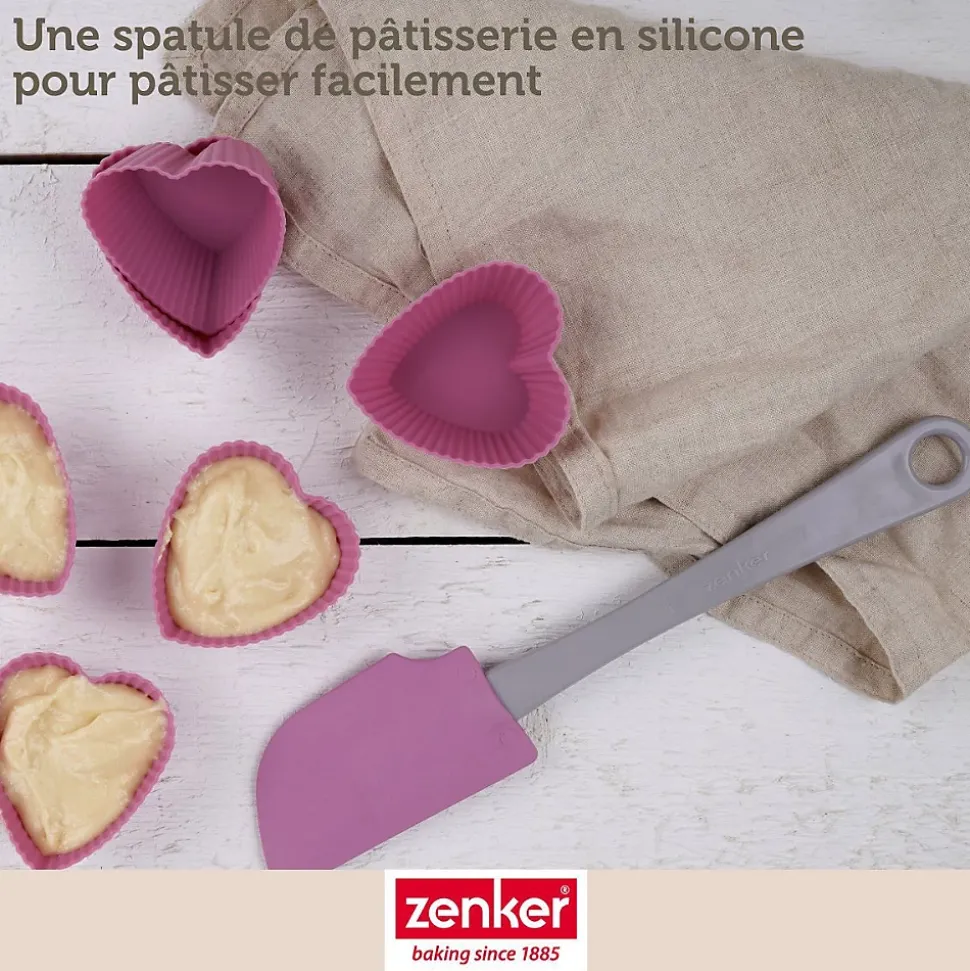 Set pâtisserie avec moule à gâteau cœur 27 x 25 cm en acier, 2 bols à mixer, verre mesureur et spatule Zenker