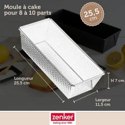 Set pâtisserie avec moule à cake 25,5 cm, 2 bols à mixer, verre mesureur et spatule Zenker