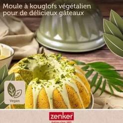 Set pâtisserie avec moule à kouglof 25 cm revêtu cire de carnauba, 2 bols à mixer, verre mesureur et spatule Zenker