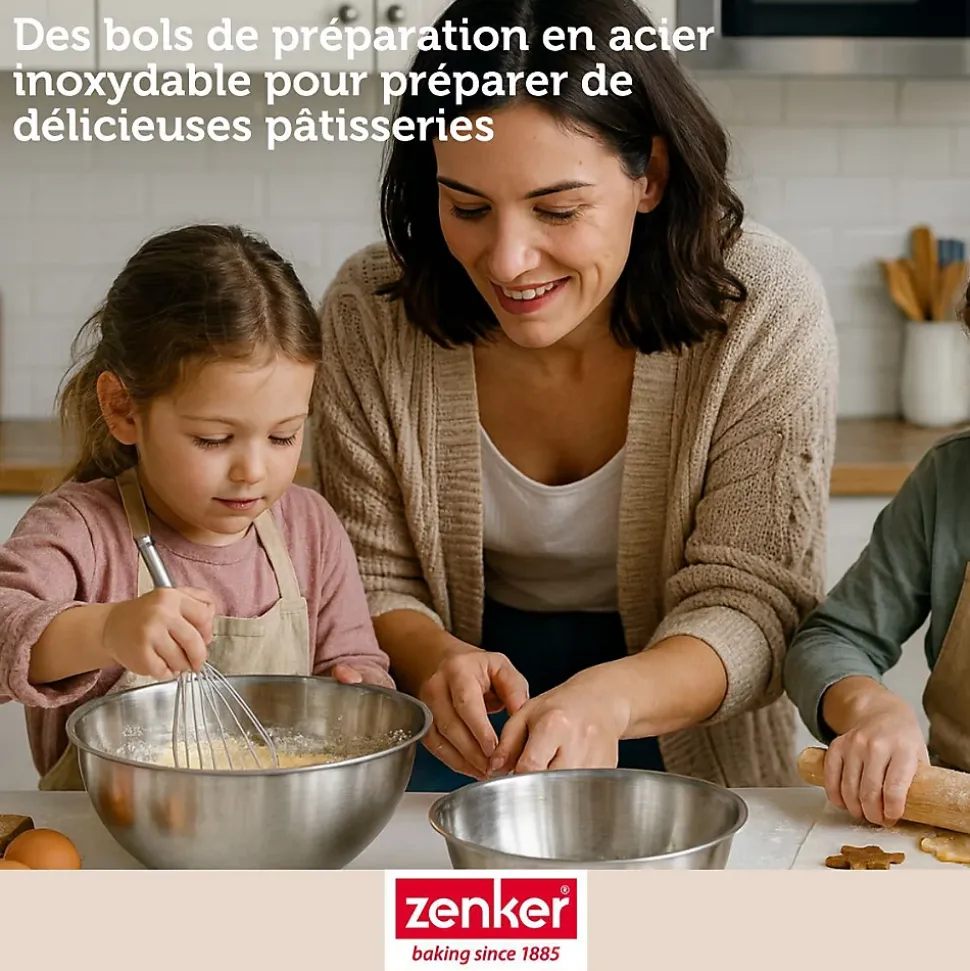 Set pâtisserie avec moule 9 madeleines 28 x 18 cm en silicone, 2 bols à mixer, verre mesureur et spatule Zenker