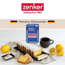 Set pâtisserie avec moule à panettone 18 cm revêtu cire de carnauba, 2 bols à mixer, verre mesureur et spatule Zenker