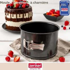 Set pâtisserie avec moule à panettone 18 cm à charnière, 2 bols à mixer, verre mesureur et spatule Zenker