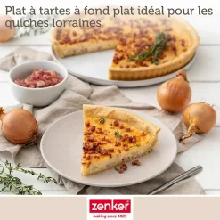 Set pâtisserie avec moule à quiche lorraine 30 cm antiadhésif, 2 bols à mixer, verre mesureur et spatule Zenker