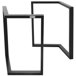 Set 2x pieds de table forme arrow en V acier noir mat style moderne 60 x 72 cm