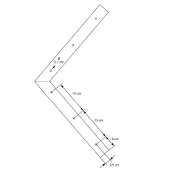 Set 2x pieds de table forme arrow en V acier noir mat style moderne 60 x 72 cm
