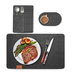 Sets de table et sous verres en feutre 3 pièces Herzberg HG04203