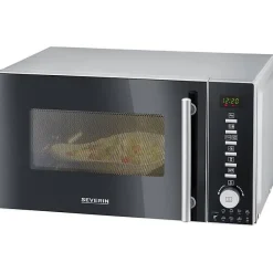 Severin MW 7773 Micro-ondes noir,argent 800 W fonction chaleur tournante, fonction grill