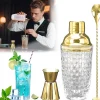 Shaker à Cocktail en Verre 400 ml avec Accessoires or