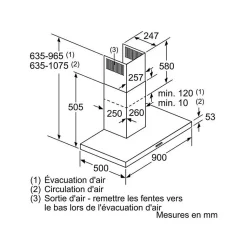 SIEMENS Hotte décorative 90 cm 619 m3/h inox - LC96BBC50