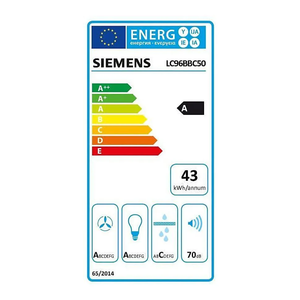SIEMENS Hotte décorative 90 cm 619 m3/h inox - LC96BBC50