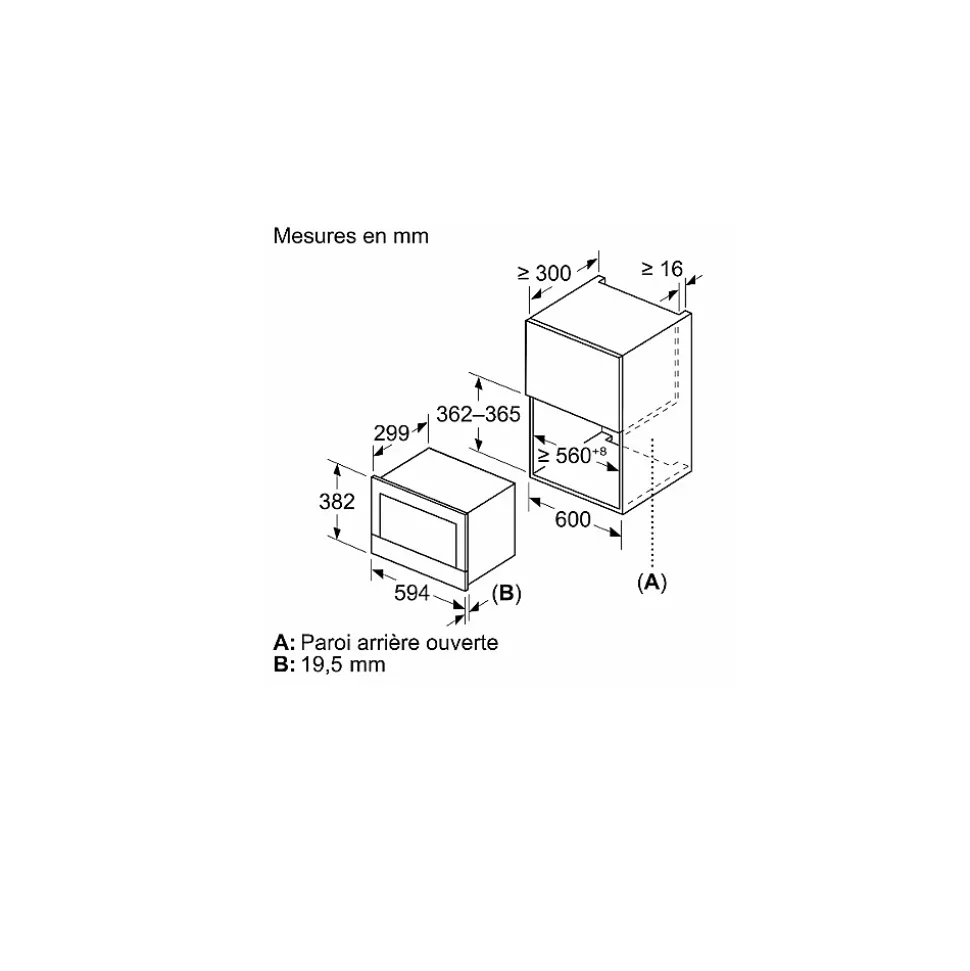 Siemens Micro-ondes encastrable 21l 900w noir - BF722L1B1