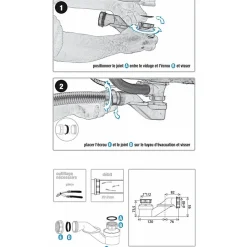 Siphon de baignoire extra-plat - 1'1/2 - Diamètre 40 mm - Valentin