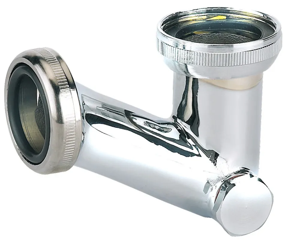 Siphon de lavabo en 'V' laiton chromé avec bouchon chromé D32mm - VALENTIN - 00 161300 000 00