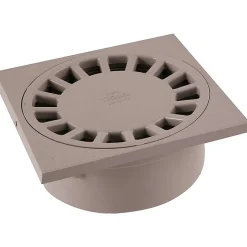 Siphon de sol PVC gris clair - 150 x 150 mm - Nicoll