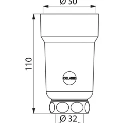 Siphon d'urinoir ABS chromé - Delabie