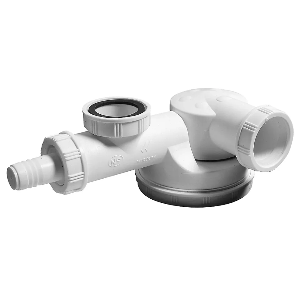 Siphon réglable blanc 40mm extra-plat Wirquin