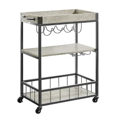 SoBuy Chariot de Service Roulant avec Plateau Repas Amovible et Desserte à Roulettes